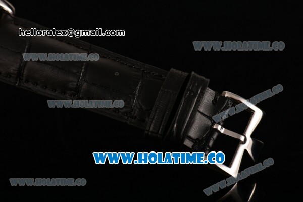 Vacheron Constantin Patrimony Miyota 9015 Automatic Steel Case with White Dial Silver Arabic Numeral/Stick Markres and Black Leather Strap - Click Image to Close